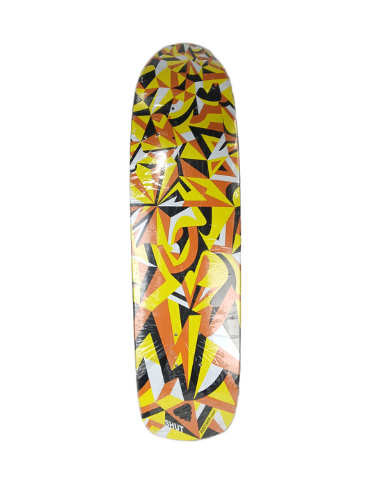 Shut Rostarr Black Yellow Orange White Size 7.875" Vintage NOS Shaped Deck 2007