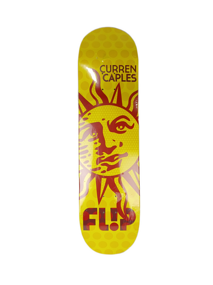 Flip Curren Caples Sun Graphic Yellow Red Size 8.375" Vintage NOS Deck