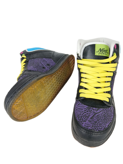 Adio Ruckus 9.5 Black Leather Purple Silver US Mens Size 9.5 Vintage Sample Shoes