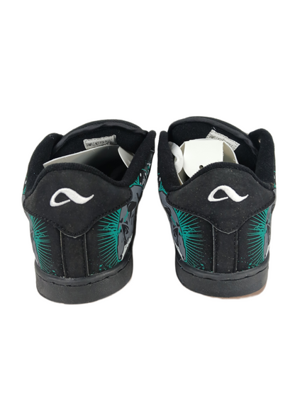 Adio Eugene SL Black Green Gum Wolf Skull Print US Mens Size 9.5 Vintage Sample Shoes