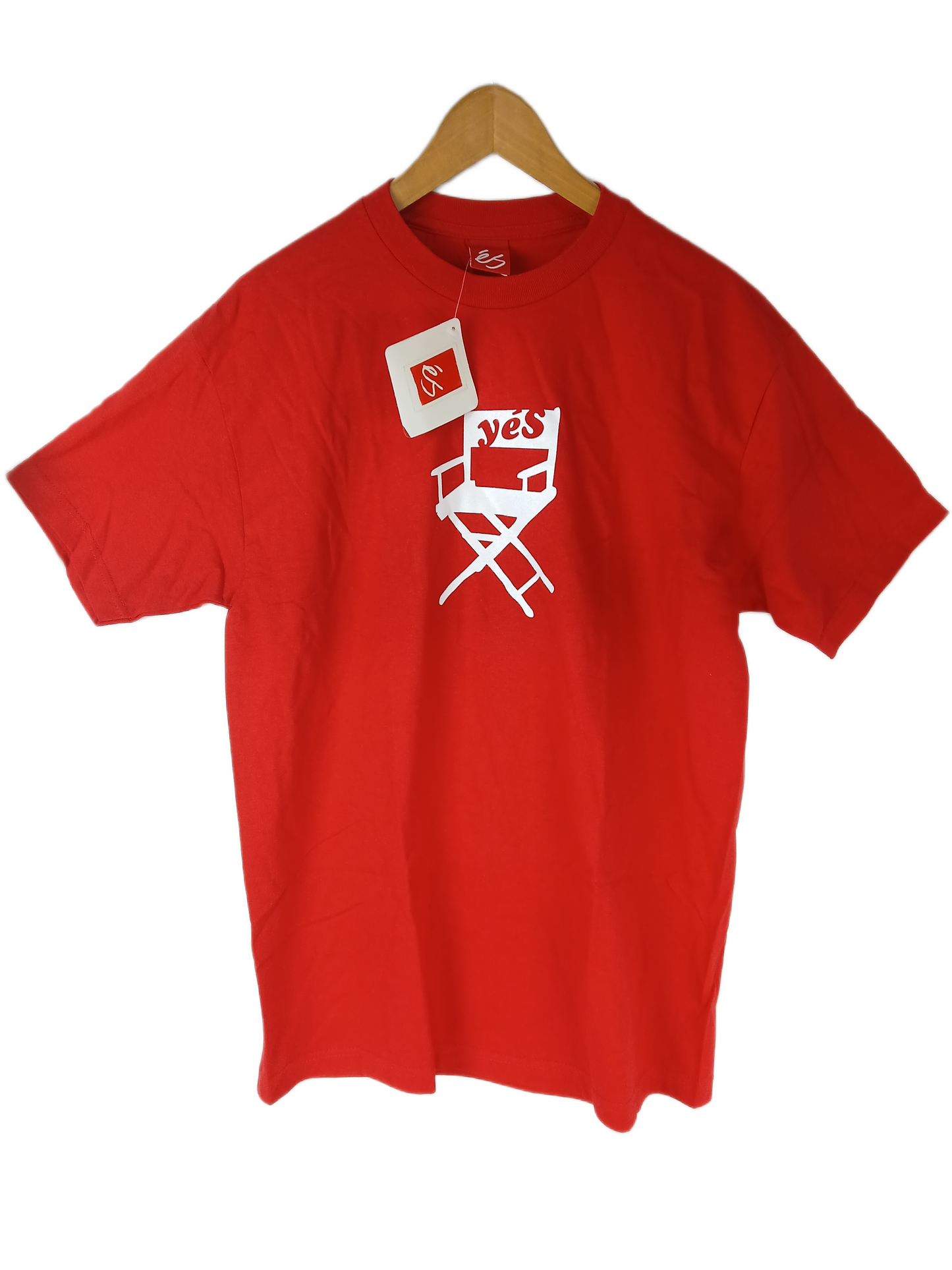 eS YéS Video Red White Mens Size L S/s Vintage Shirt