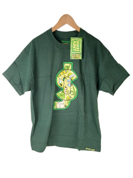 Shake Junt G-Code SJ Girl Green Multi Mens Size L S/s Vintage Shirt