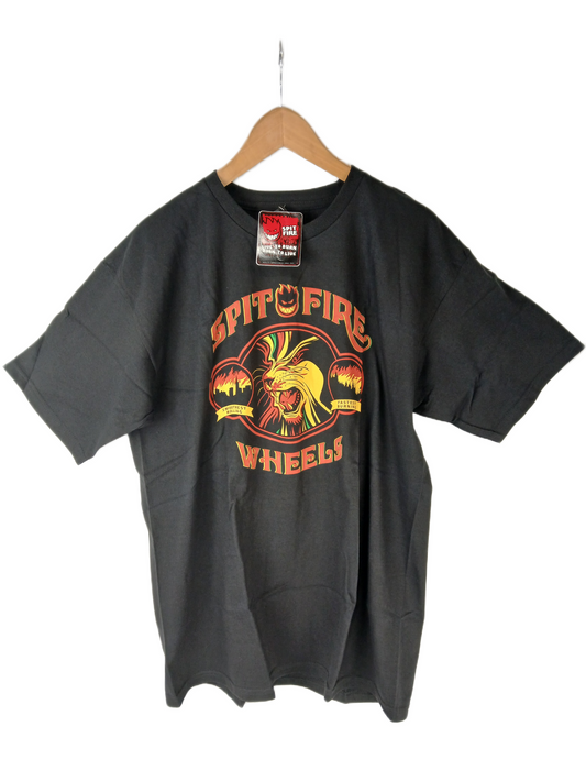 Spitfire Fast Burning Lion Black Red Yellow Green Rasta Mens Size L S/s Vintage Shirt