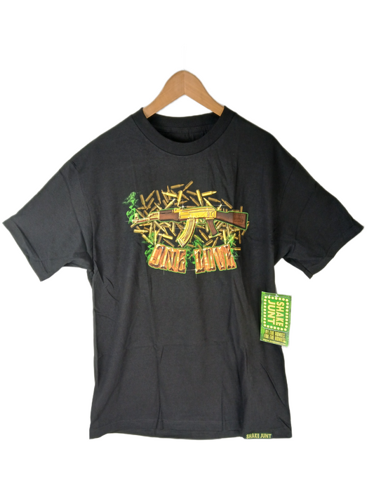 Shake Junt One Love Ak-47 Black Gold Green Mens Size L S/s Vintage Shirt