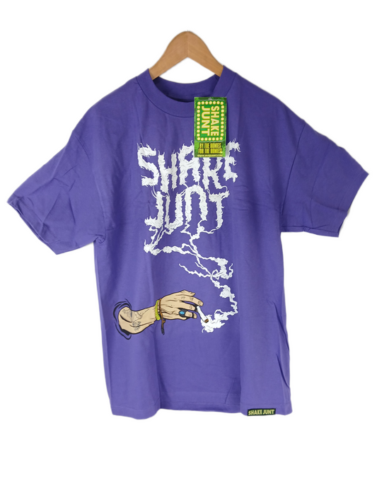 Shake Junt Smoking Graphic Purple White Multi Mens Size L S/s Vintage Shirt