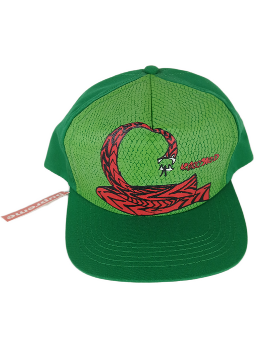 Krooked Mark Gonzales Snake Kelly Green Lime Green Red Black One Size Fits All Vintage Snapback Hat