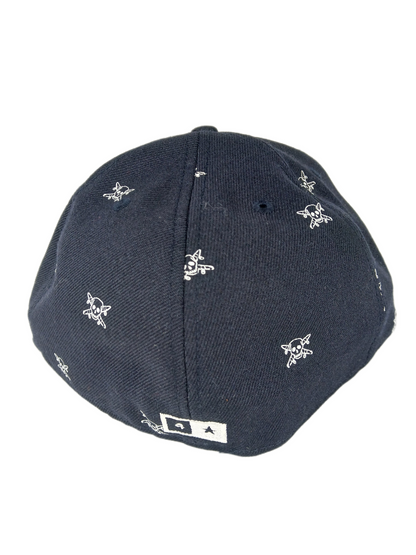 Fourstar X New Era 59Fifty Dark Navy Silver Pirate White All Over Print Size 7 3/8 58.7cm Vintage Fitted Hat