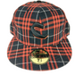 Chocolate X New Era 59Fifty Red Black White Plaid Black Classic C Chocolate Text Back Print Size 7 1/8 56.8cm Vintage Fitted Hat