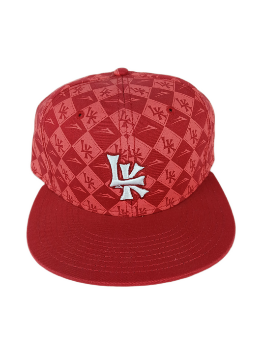 Lakai LK Louie Vitton Graphic Red Silver Size 7 3/8 58.7cm Vintage Lakai Fitted Hat