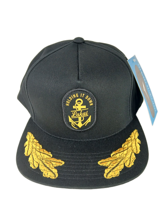 Lakai Anchor Snapback Black Gold One Size Fits All Vintage Snapback Hat