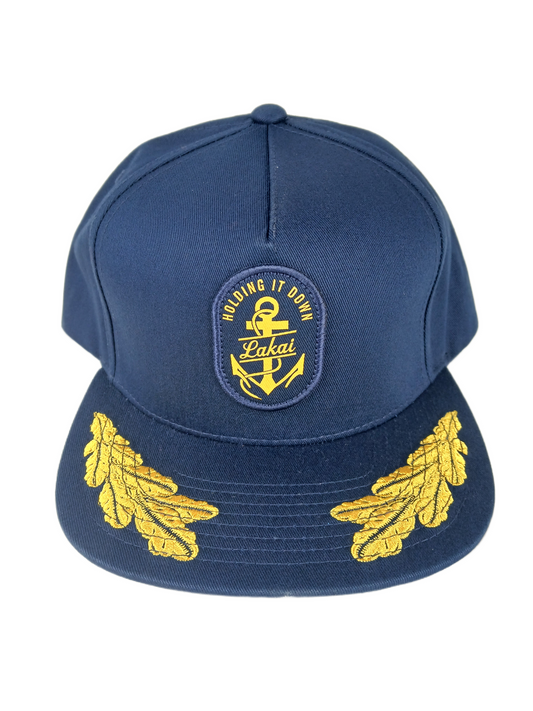 Lakai Anchor Snapback Blue Gold One Size Fits All Vintage Snapback Hat