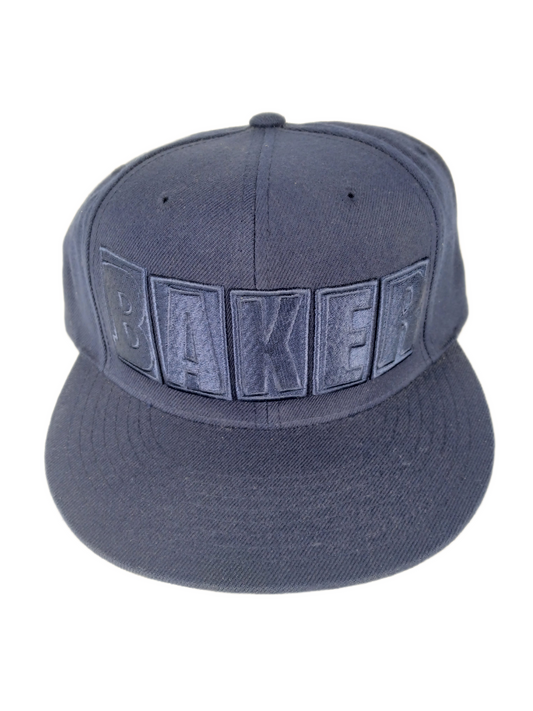 Baker Classic Block Letters Blue Royal Blue One Size Fits All Vintage Snapback Hat