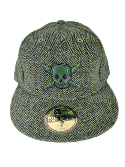 Fourstar X New Era 59Fifty Wool Green Black Pirate Size 7 55.8cm Vintage Fitted Hat