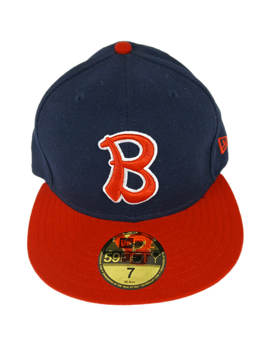 Baker X New Era 59Fifty Classic B Logo Navy Red White Baker Letters Back Print Size 7 55.8cm Vintage Fitted Hat