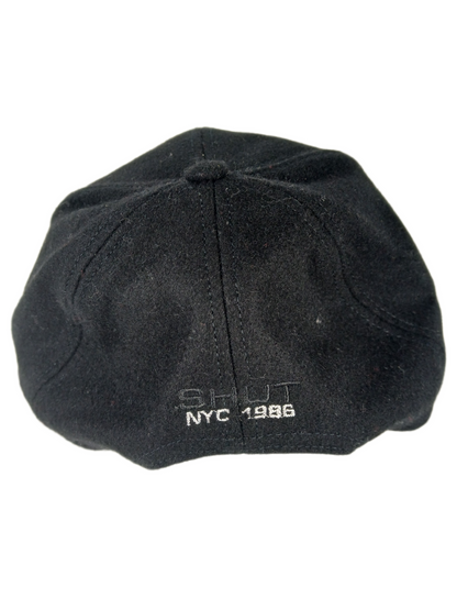 Shut Graffiti Letters NYC 1986 Back Print Black Silver One Size Fits all Vintage Felt Material Snapback Hat