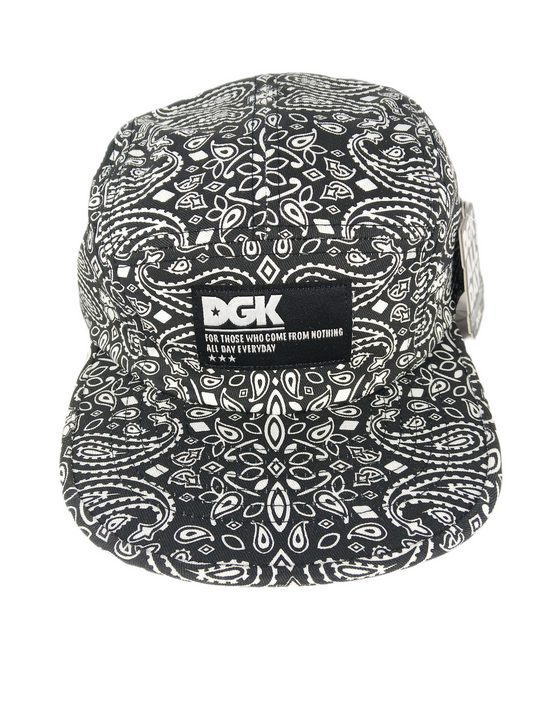 DGK For Those Who Come From Nothing Everyday All Day Bandana Print Black White Grey One Size Fits All Vintage Strapback Hat