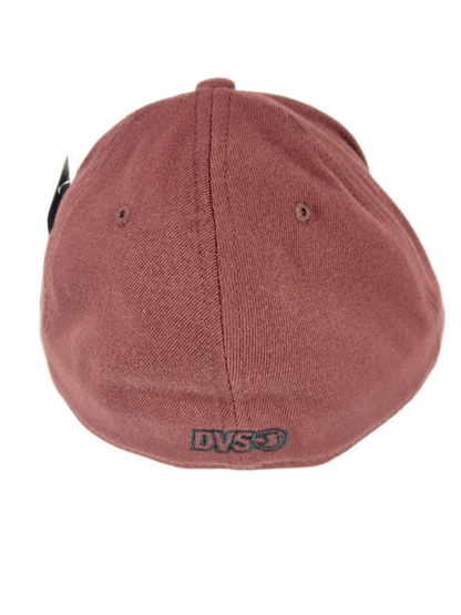 DVS Dvs Salesman Burgundy Grey Wool Material Logo Size 7 1/4 - 7 5/8 Vintage 210 Flexfit Fitted Hat