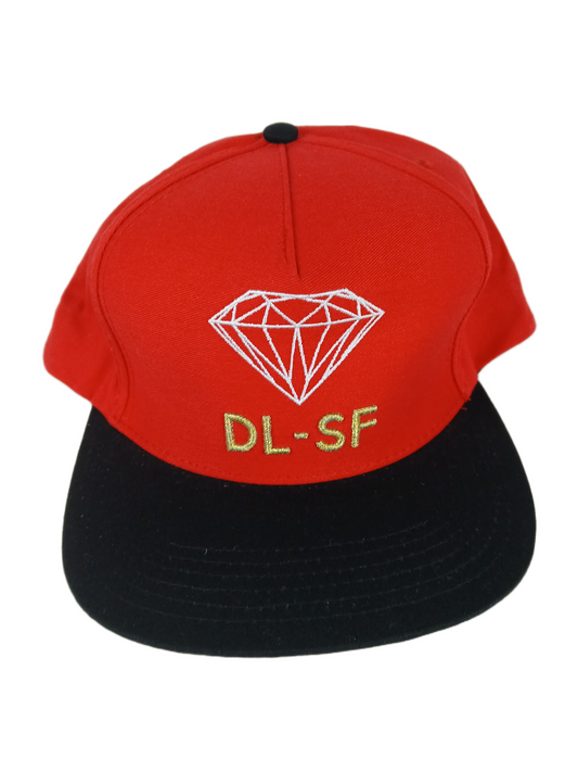 Diamond DL - SF Diamond Life San Francisco Black Gold Red White One Size Fits all Vintage Snapback Hat