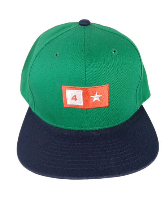 Fourstar Orange Blue Turquoise Orange White Silver One Size Fits all Vintage Snapback Hat