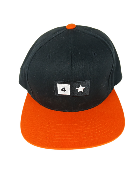 Fourstar Orange Black Silver One Size Fits all Vintage Snapback Hat