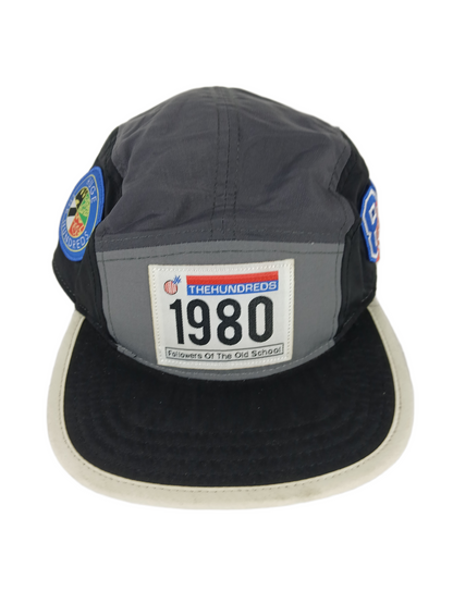 The Hundreds 1980 Followers Of The Old School Black White Blue Multi One Size Fits All Vintage Strapback 5 Panel Hat
