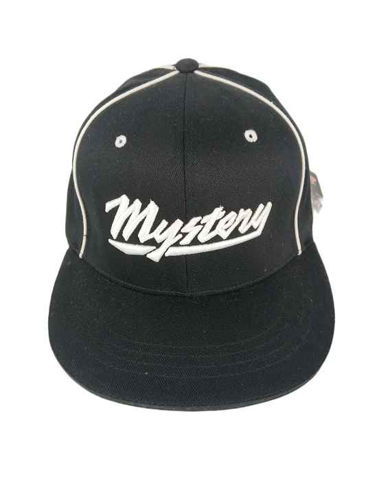 Mystery Black White Silver Mystery Print Original Size S - M Vintage Flexfit Hat