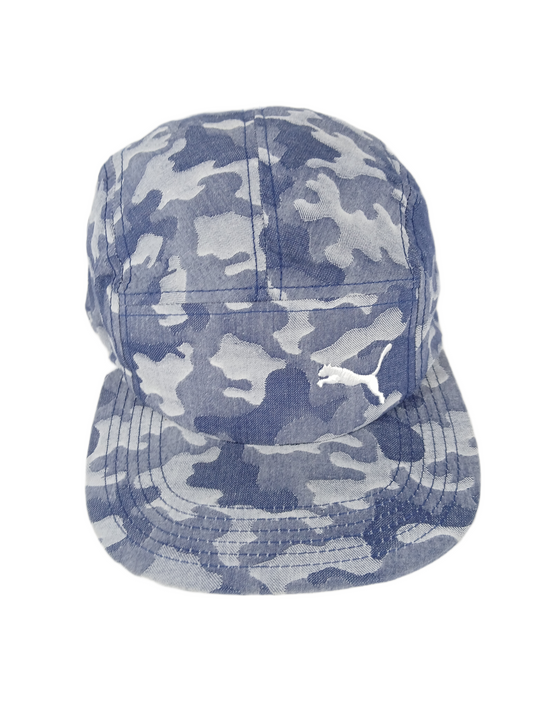 Puma Panther Logo Camo Blue Grey One Size Fits All Vintage Strapback Hat
