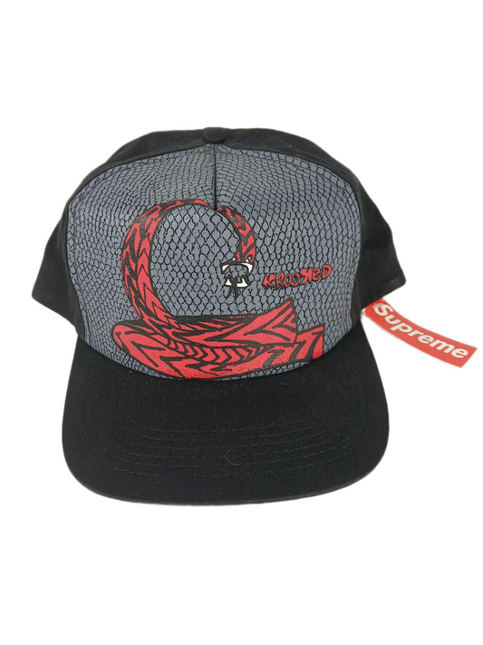 Krooked Mark Gonzales Snake Black Grey Red One Size Fits All Vintage Snapback Hat