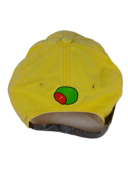 Illegal Civilization Martini Yellow Multi One Size Fits All Vintage Leather Strapback Hat