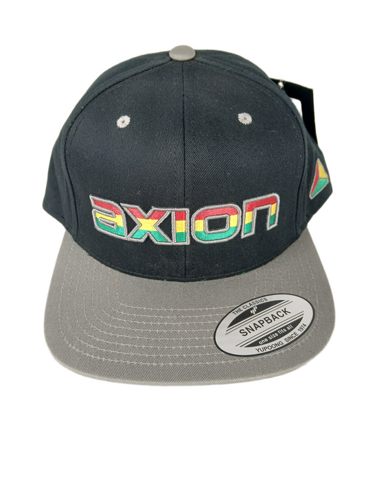 Axion Grey Black Red Yellow Green Rasta Original One Size Fits All Vintage Snapback Hat