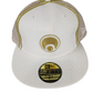 Osiris X New Era 59Fifty Cream Gold All Over Embroidered Print Size 7 1/2 59.6cm Vintage Fitted Hat