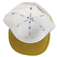 Osiris X New Era 59Fifty Cream Gold All Over Embroidered Print Size 7 1/2 59.6cm Vintage Fitted Hat
