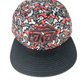 Lakai Splat Logos All Over Print Black Red Grey Size 7 3/8 Vintage Fitted Hat