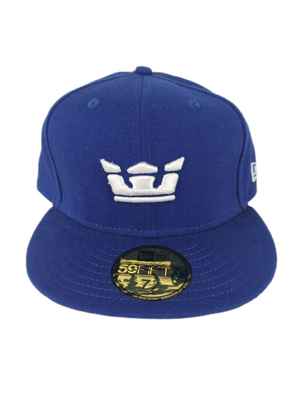 Supra X New Era 59Fifty Crown Logo Blue Silver Size 7 1/2 59.6cm Vintage Fitted Hat