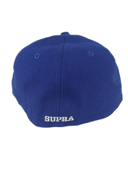 Supra X New Era 59Fifty Crown Logo Blue Silver Size 7 1/2 59.6cm Vintage Fitted Hat