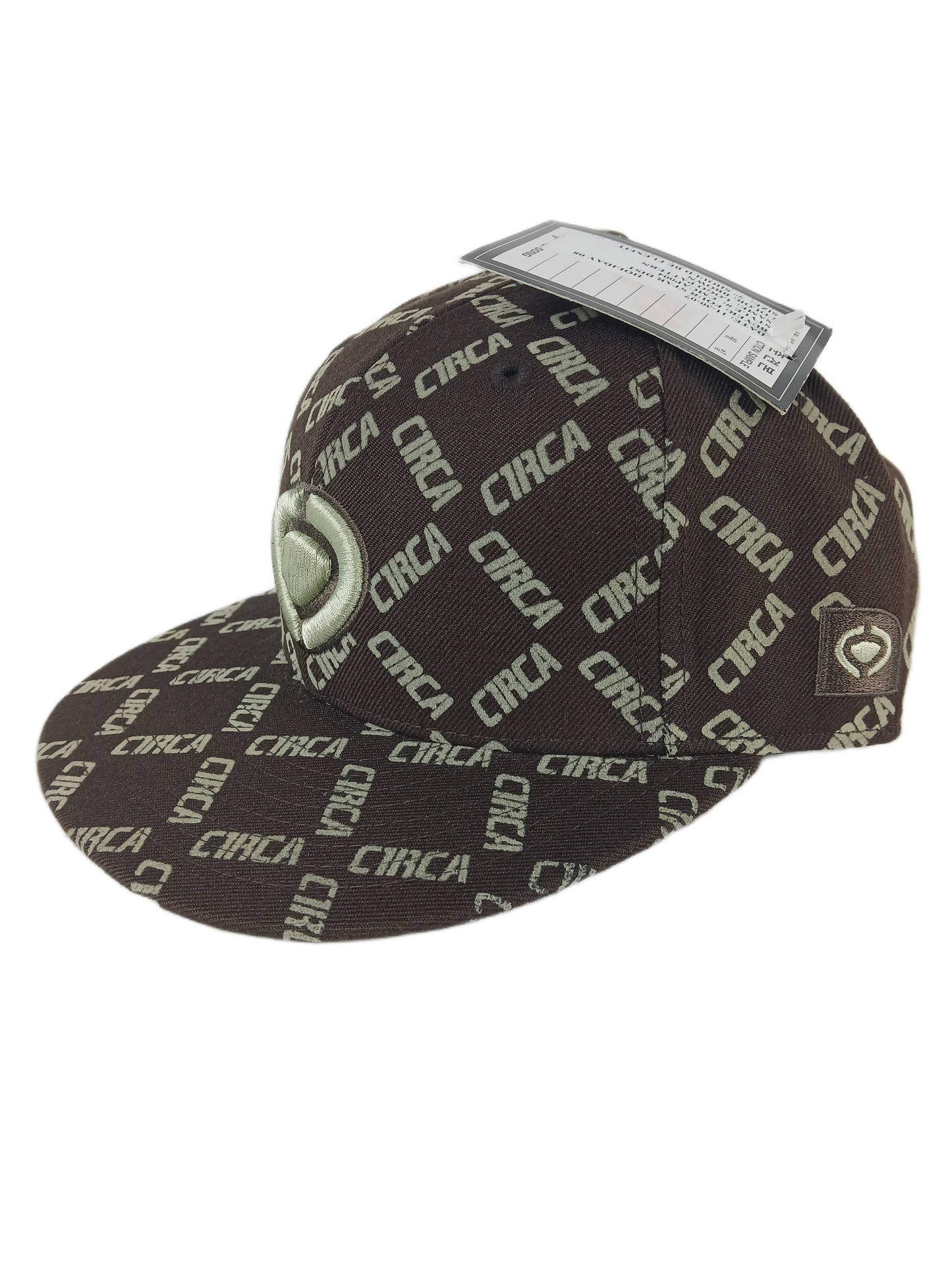 Circa Logo Print All Over Brown Bronze Olive Size 7 Vintage Fitted Sample Hat