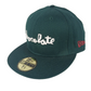 Chocolate X New Era 59Fifty Olive Green White Chocolate Text Red Block Back Logo Size 7 3/8 58.7cm Vintage Fitted Hat