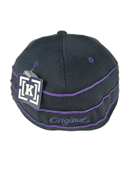 Krew Kr3w [K] Logo Black Purple 3 Stripes Size 7 1/4 - 7 5/8 Vinted Flexfit 210 Fitted Hat