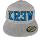Krew Kr3w Logo Grey Turquoise Size 7 1/4 - 7 5/8 Vintage Flexfit 210 Fitted Hat