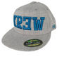 Krew Kr3w Logo Grey Turquoise Size 7 1/4 - 7 5/8 Vintage Flexfit 210 Fitted Hat
