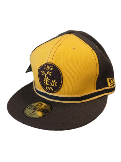 LRG X DVS X New Era 59Fifty Brown Gold Size 7 1/2 59.6cm Vintage Fitted Hat