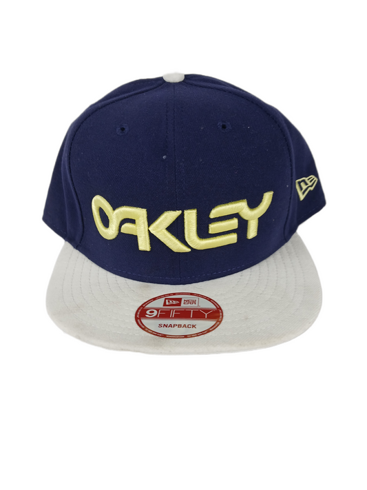 Oakley X New Era 9Fifty Cream Navy Gold OAKLEY Print One Size Fits Most Vintage Snapback Hat