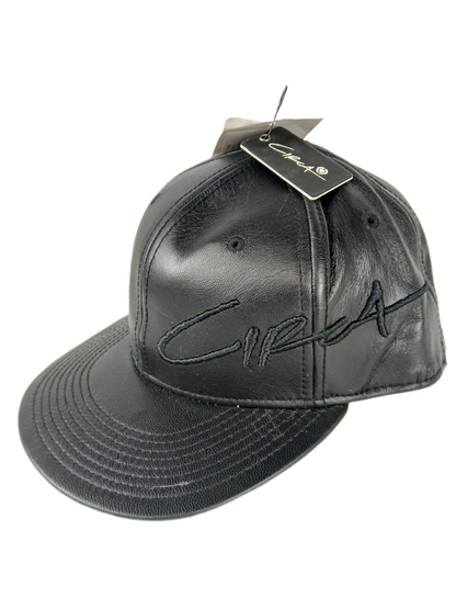 Circa C1rca Ibanz Black All Leather Size 7 3/8 Vintage Fitted Sample Hat