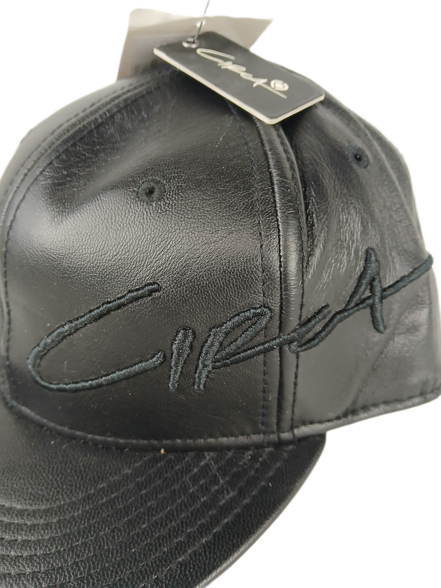 Circa C1rca Ibanz Black All Leather Size 7 3/8 Vintage Fitted Sample Hat