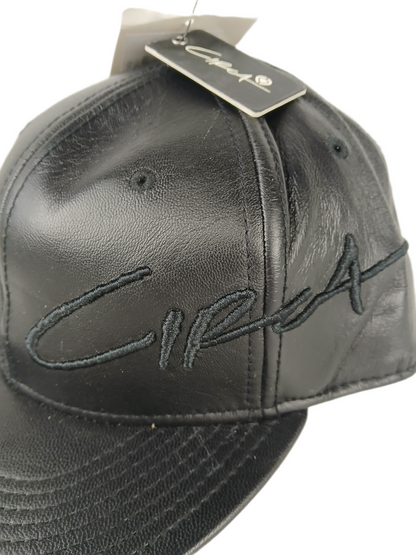 Circa C1rca Ibanz Black All Leather Size 7 3/8 Vintage Fitted Sample Hat