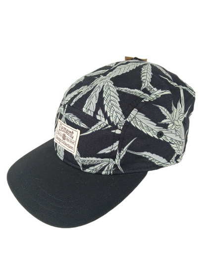 Element Hemp Collection Take The High Road Leaves Black Green One Size Fits All Vintage Strapback 5 Panel Hat
