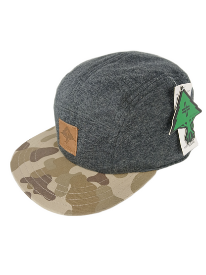 LRG Tree Logo Cambo Brown Tan Grey One Size Fits Most Vintage Strapback 5 Panel Hat