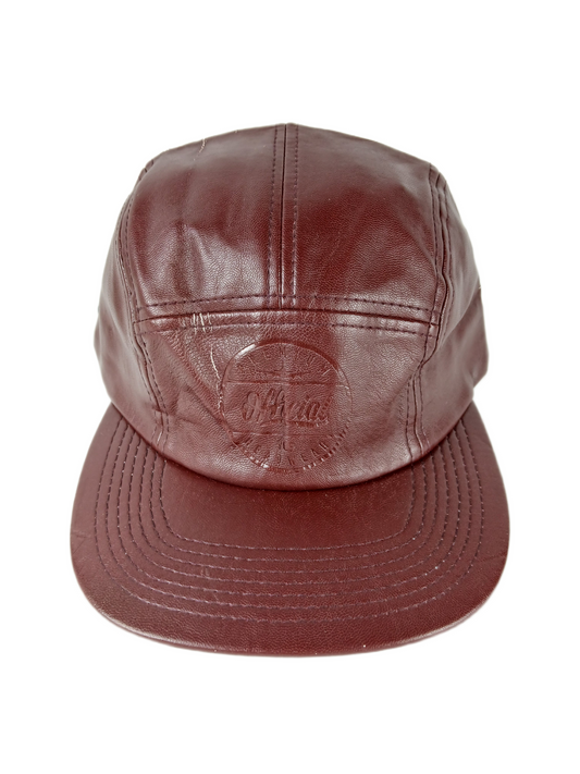 Kayo Corp Official Burgundy All Leather One Size Fits All Vintage Strapback 5 Panel Hat