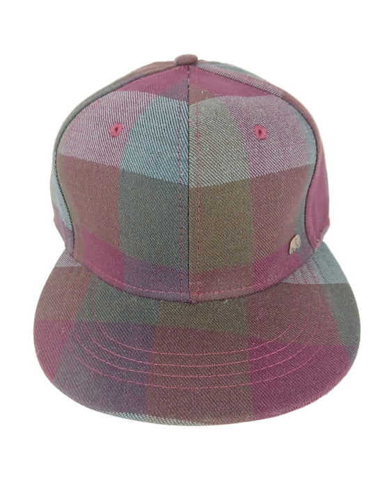 Enjoi Barletta Plaid Burgundy Olive Green Orange Brim Enjoi Bronze Panda Pin Size L - XL Vintage Enjoi Fitted Hat