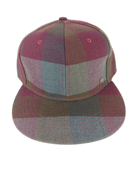 Enjoi Barletta Plaid Burgundy Olive Grey White Overlay Brim Enjoi Bronze Panda Pin Size L - XL Vintage Enjoi Fitted Hat